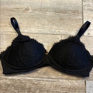Aerie Black Lace Bra 38C womens padded